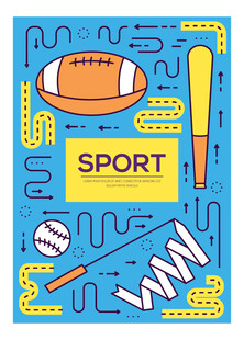 多彩运动元素插画