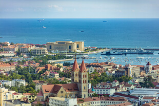 海濱城市美麗天際線景觀