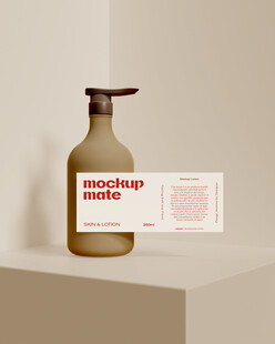 棕色洗手液瓶與標(biāo)簽展示