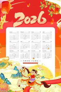2026年國風(fēng)主題日歷畫面