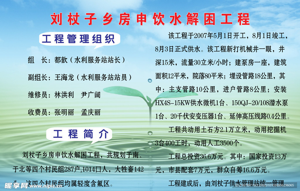 饮水解困工程图板