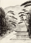 黑白水墨画