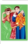 传统新婚夫妇