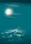 月光下的海涛
