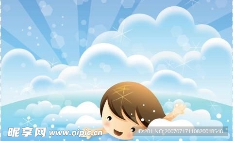 游泳小女孩