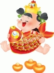 孩童手捧鲤鱼