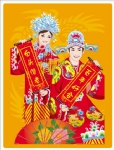中国民俗婚礼矢量图01
