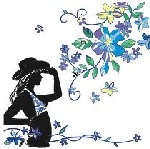 时尚泳装女性底纹