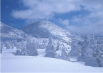 大雪覆盖的山峰
