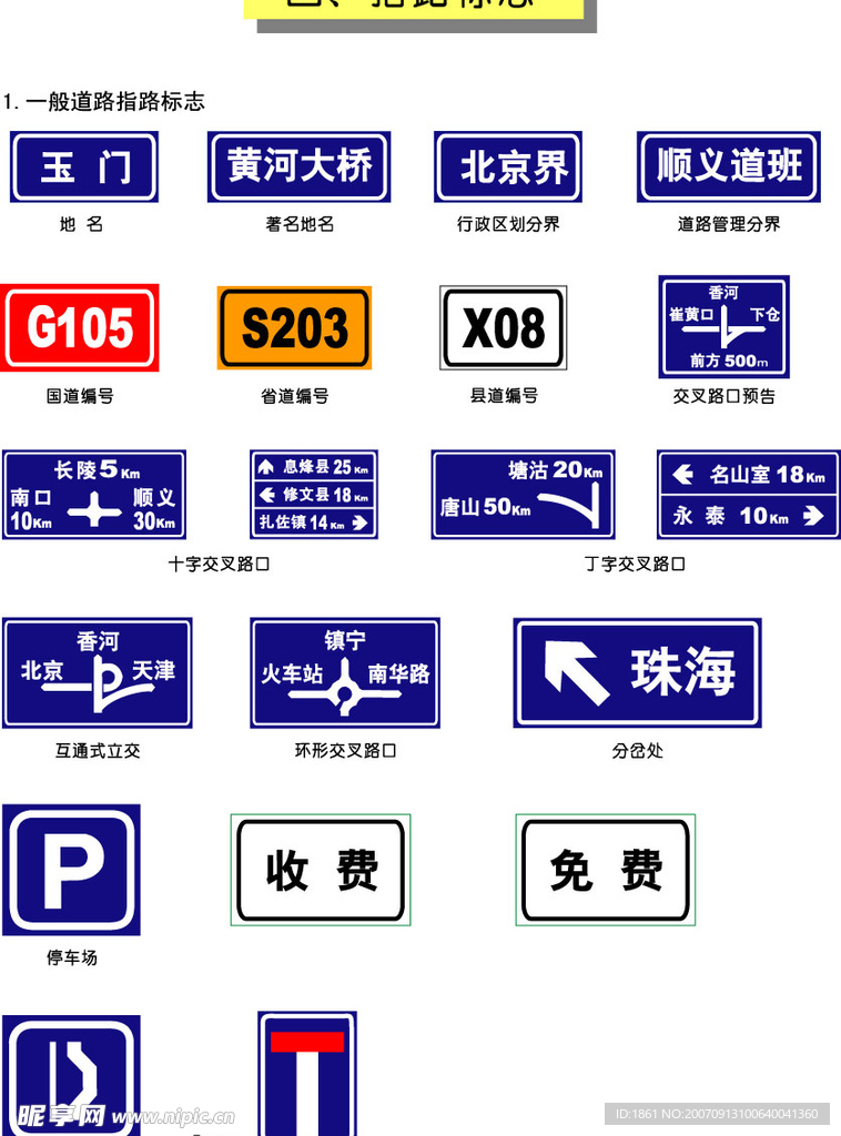 交通矢量图标----指路标志