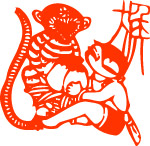 猴子剪纸
