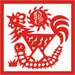 鸡的剪纸图案