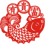 鲤鱼的剪纸图案