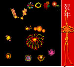 春节烟花爆竹素材