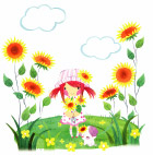 花丛中的女孩