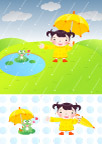 雨中的小女孩