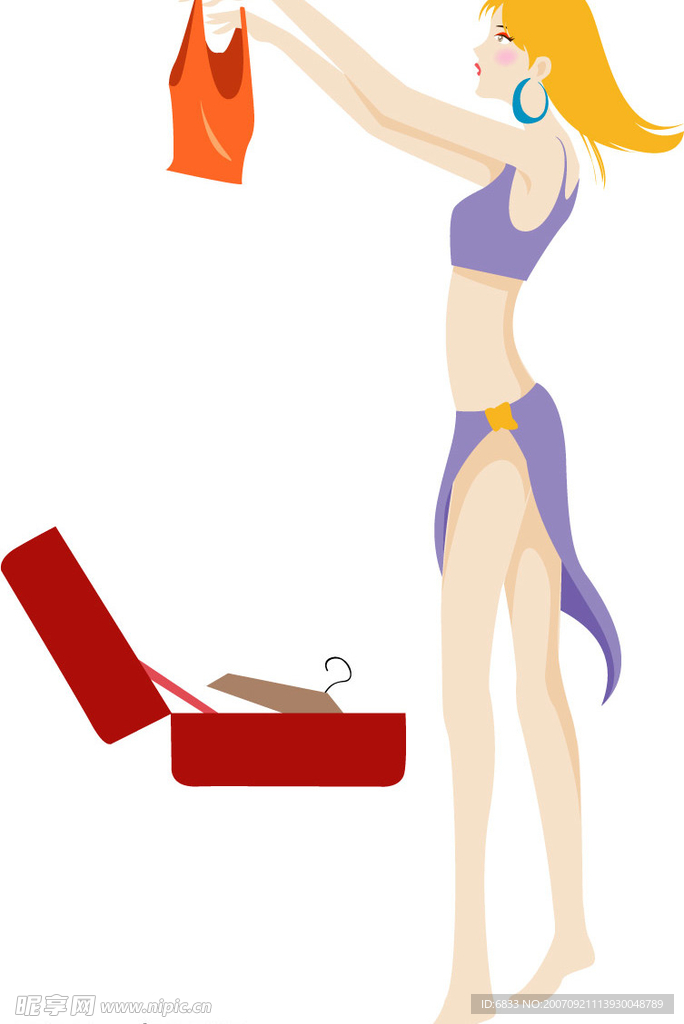 卡通女性插画