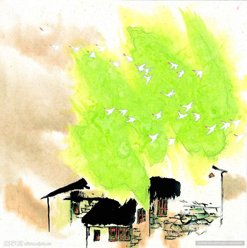 水墨风格之春