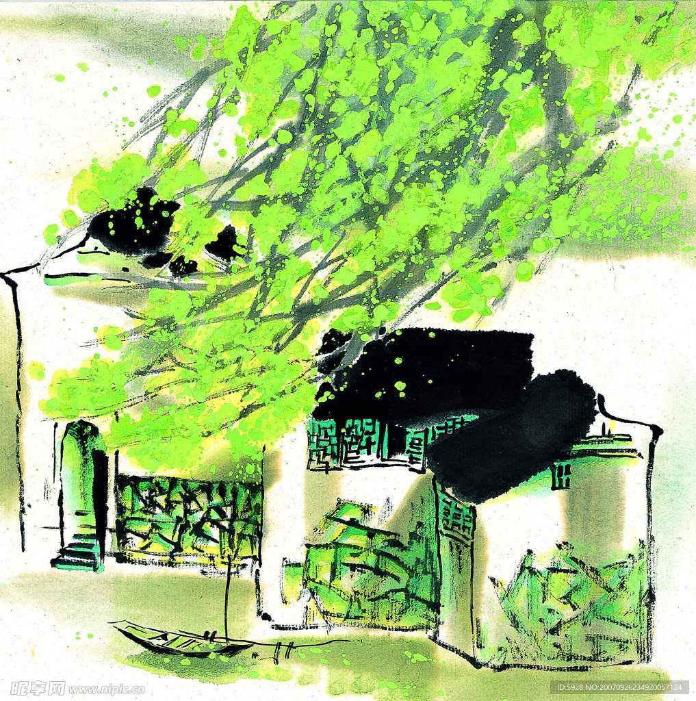 水墨风格之春