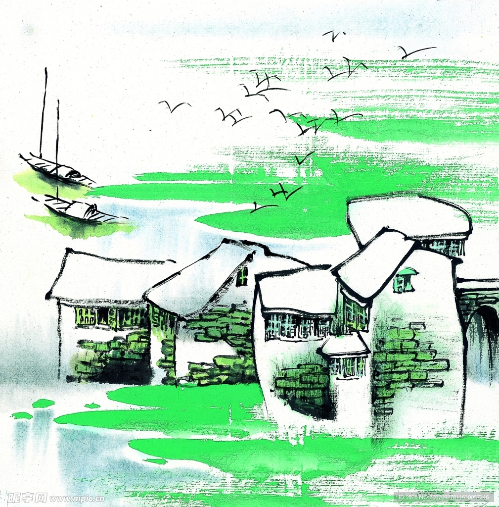 水墨风格之夏