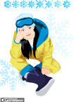 女性与雪