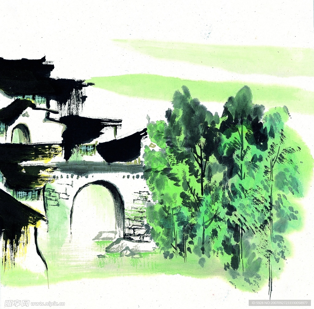 水墨风格之夏