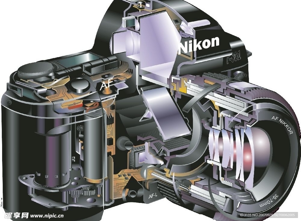 nikon相机矢量剖示图