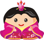 去背的可爱娃娃