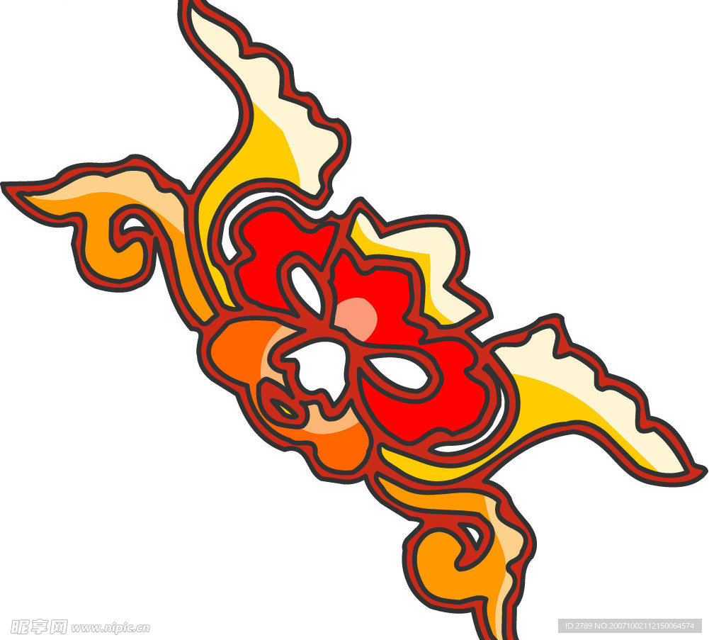 彩色矢量花纹