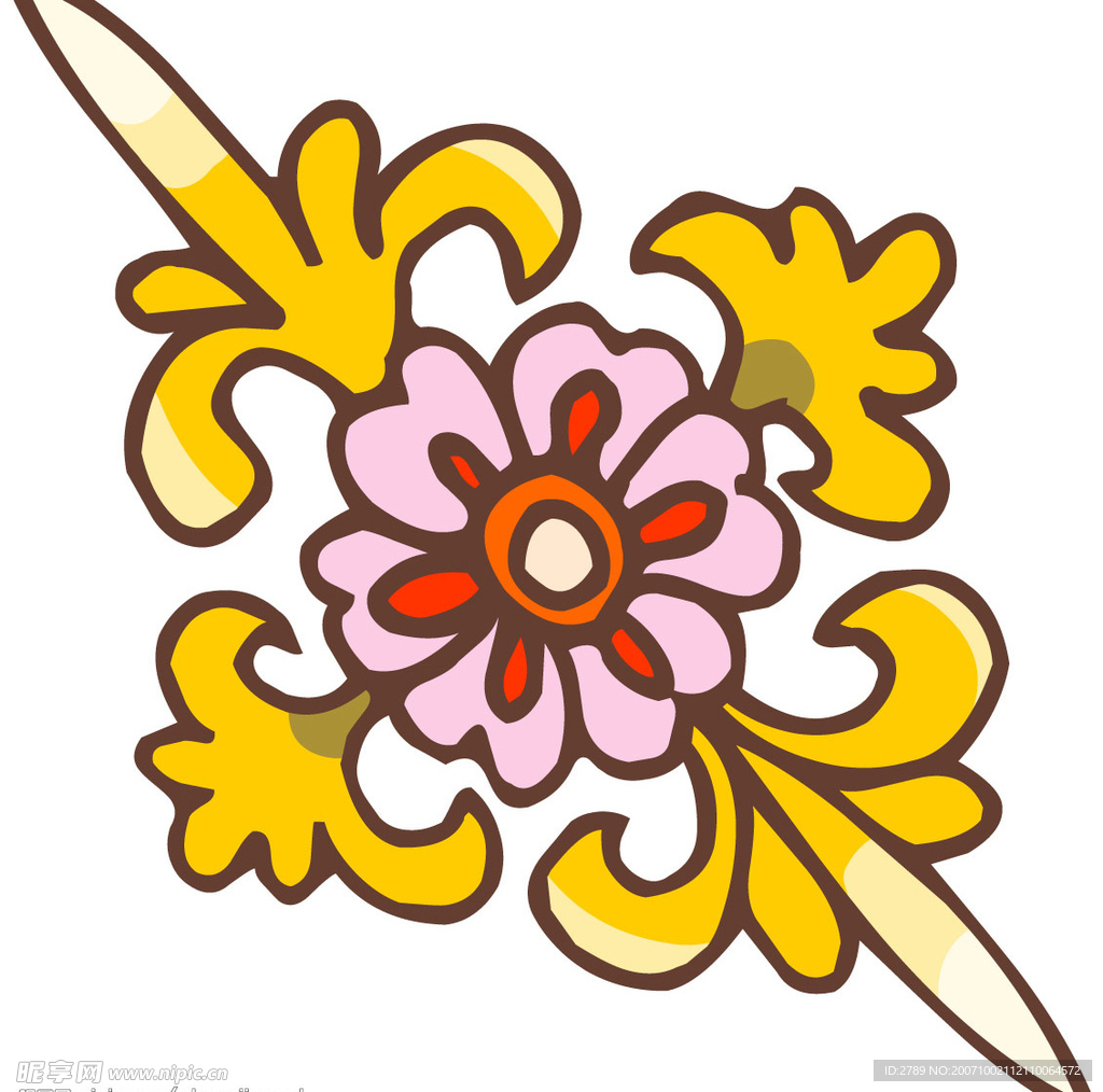 彩色矢量花纹