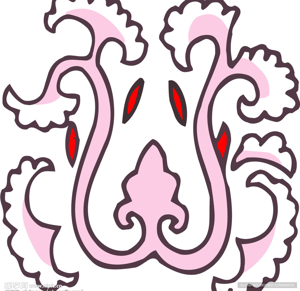 彩色矢量花纹