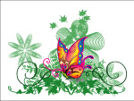 花丛 蝴蝶 矢量 素材