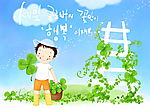 韩国矢量风格精美儿童插画
