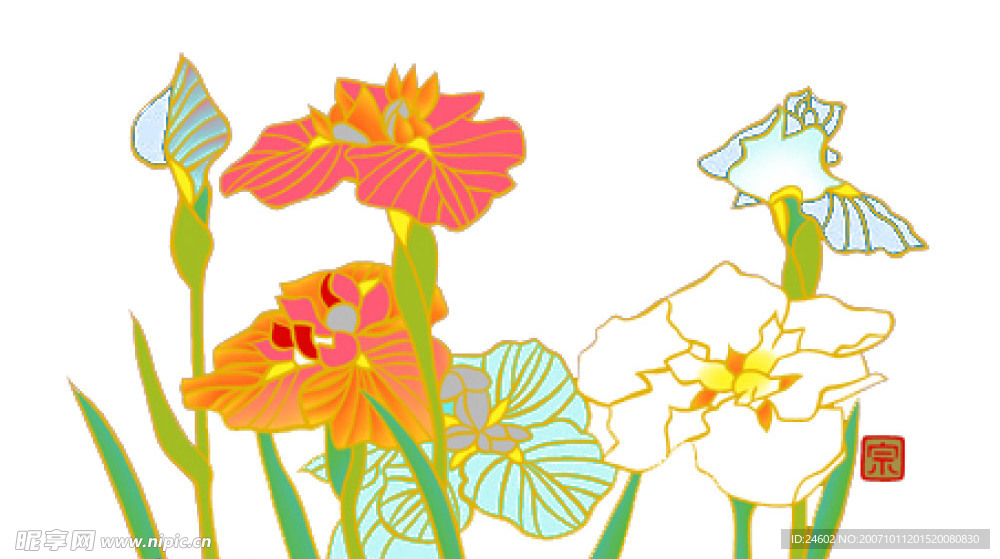 超酷手绘花纹