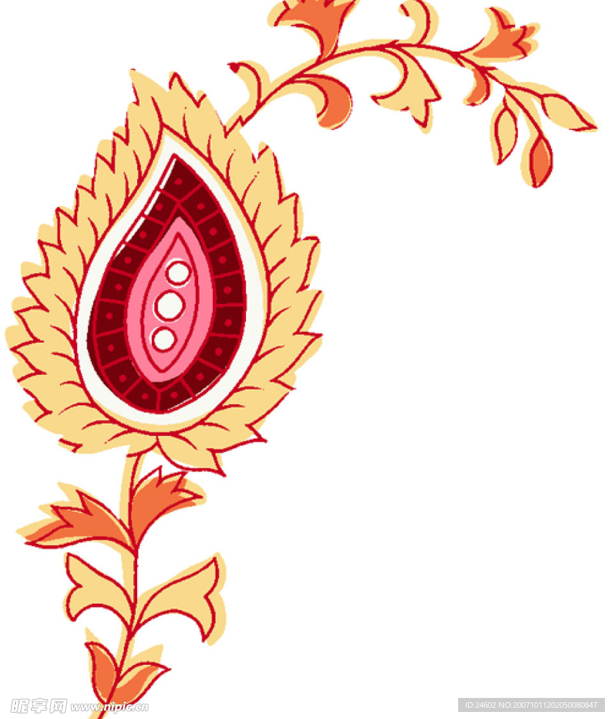 超酷手绘花纹