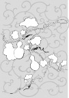 日本线描植物和花卉
