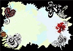 潮流彩色花边矢量素材