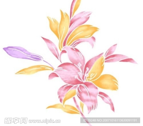 PSD水墨 素材 花