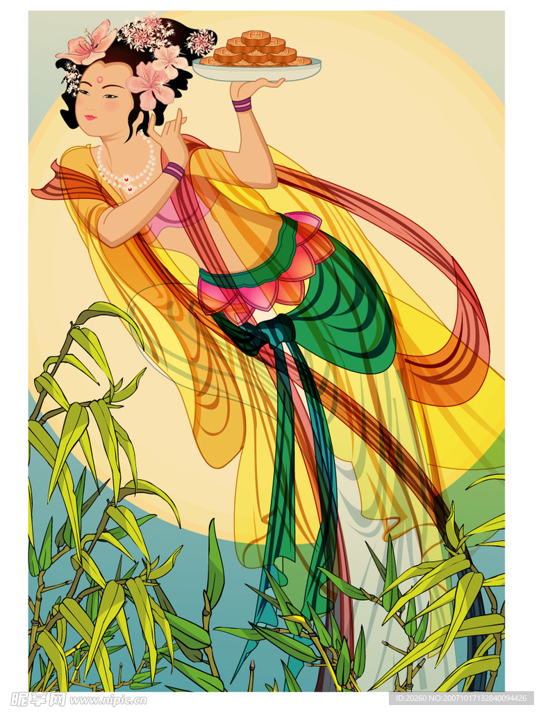 中秋节矢量嫦娥明月