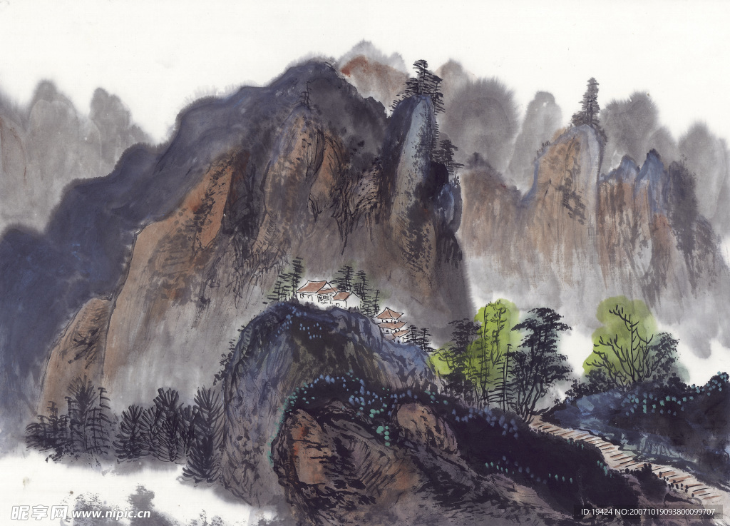 山水水墨画