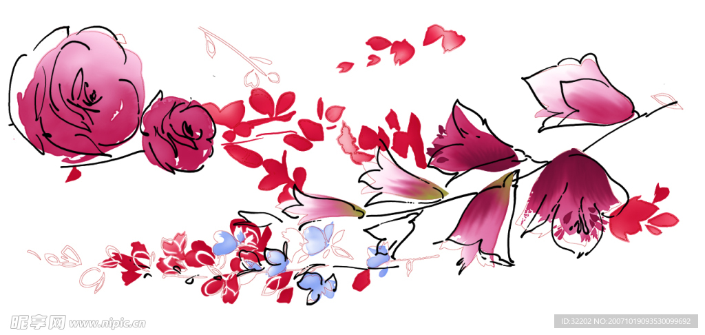 手绘花卉