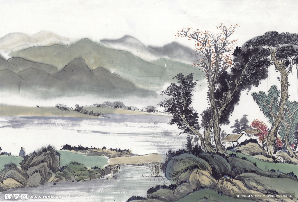 山水水墨画