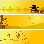 3款黄昏时分矢量素材