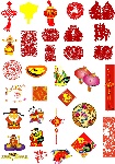 矢量春节喜庆花纹底图
