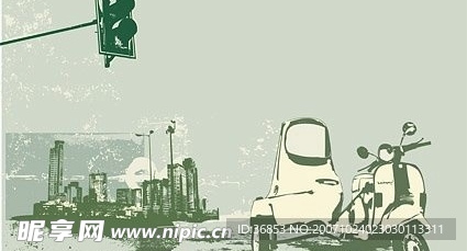 怀旧风格城市元素矢量素材
