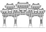 手绘庙宇