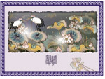 白鹤荷花图