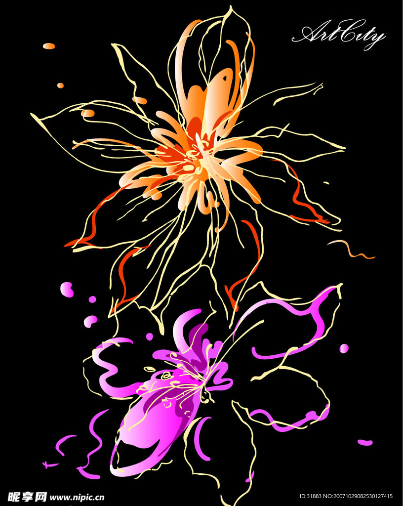 矢量时尚花纹