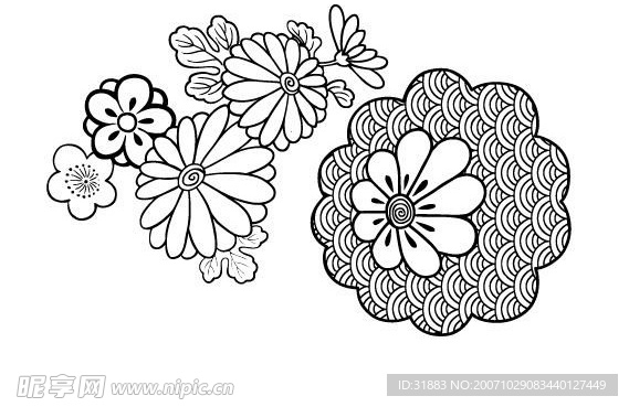 矢量时尚花纹