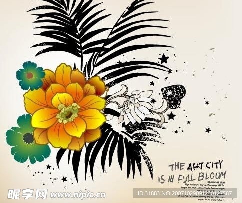 矢量时尚花纹